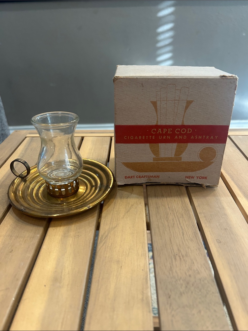 Cape Cod Brass Candle Holder with Clear Glass Chimney